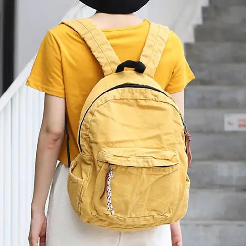 Trendy Canvas Backpack with Stylish Braided Details